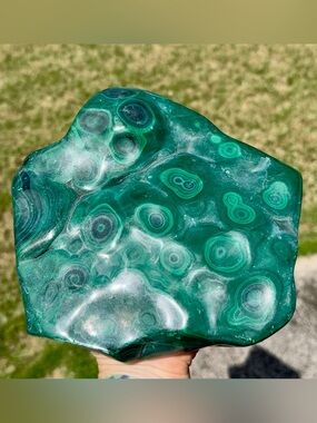 Gorgeous Rare 10 lb Malachite Crystal Statement Slab Deep Green Collector Piece